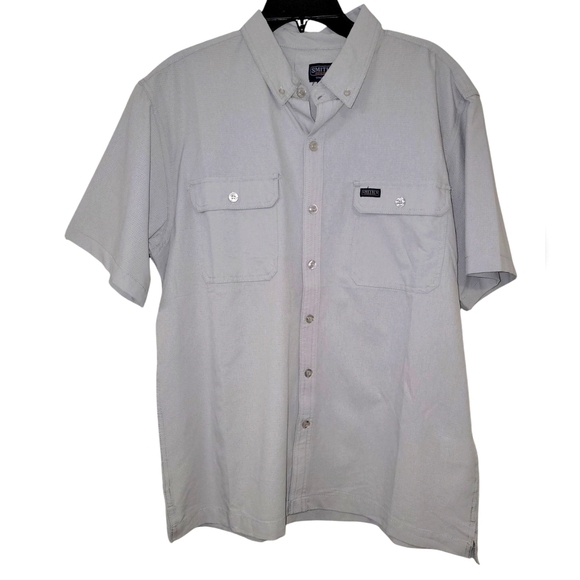 SMITH Gray Casual Button Down Shirt with Textured Fabric NWT - Picture 1 of 9